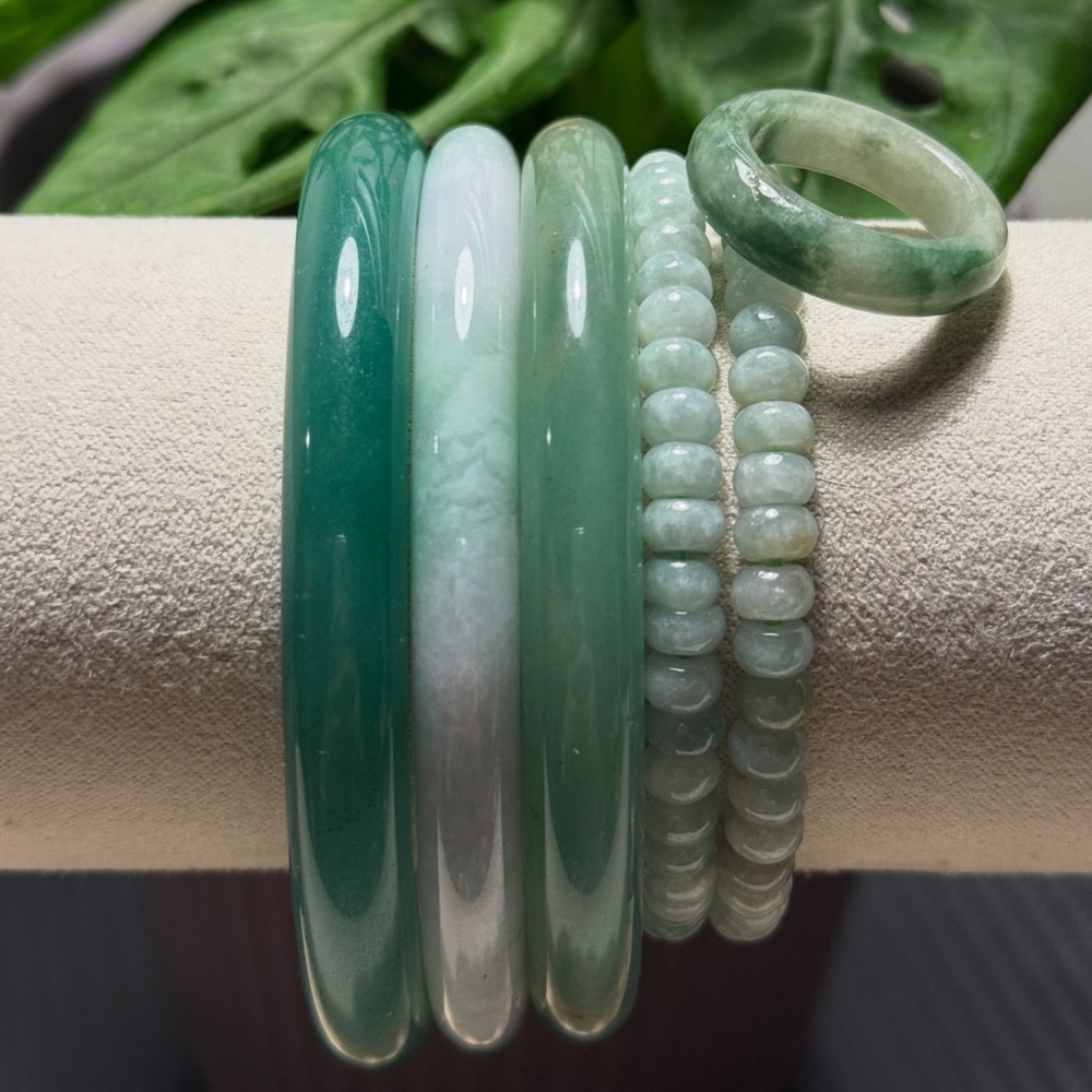 Jade Bangle and Ring Set